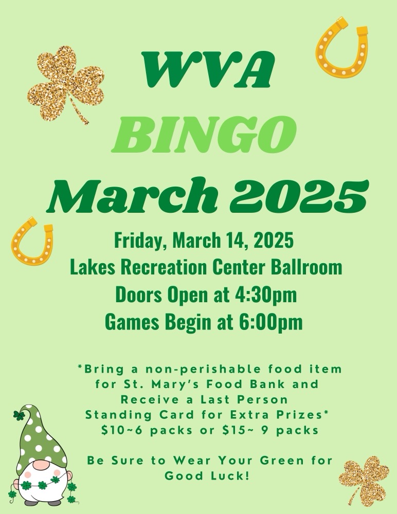 wva bingo event poster